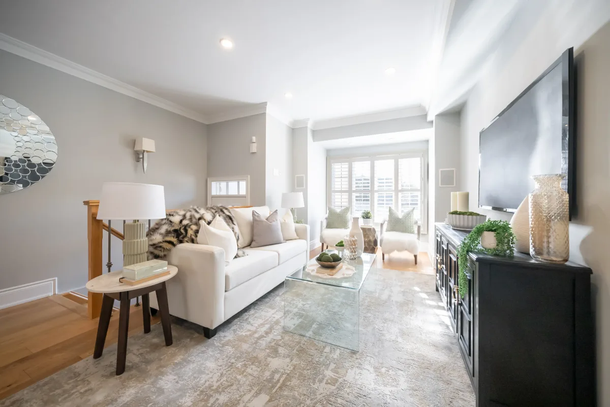 Luxury home staging, living room, Leaside Toronto